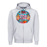 Heather Grey race girl with leopard and peace hand Zipper Hoodie - AdoDesignShop