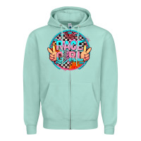 Seafoam race girl with leopard and peace hand Zipper Hoodie - AdoDesignShop
