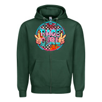 Sports Green race girl with leopard and peace hand Zipper Hoodie - AdoDesignShop
