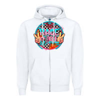 White race girl with leopard and peace hand Zipper Hoodie - AdoDesignShop