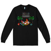 Black hello summer Long Sleeve Tee - CowhideDigitalArt