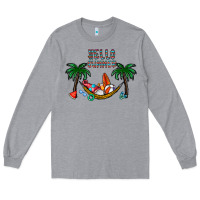 Heather Grey hello summer Long Sleeve Tee - CowhideDigitalArt