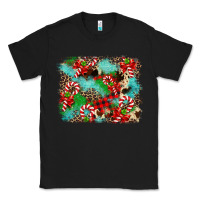Black Christmas Plaid Turquoise Glitter Cowhide Classic Tee - FaDigitalArtStudio