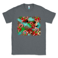 Charcoal Heather Christmas Plaid Turquoise Glitter Cowhide Classic Tee - FaDigitalArtStudio