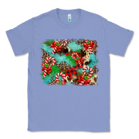 Colony Blue Christmas Plaid Turquoise Glitter Cowhide Classic Tee - FaDigitalArtStudio