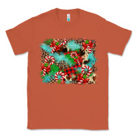 Copper Christmas Plaid Turquoise Glitter Cowhide Classic Tee - FaDigitalArtStudio