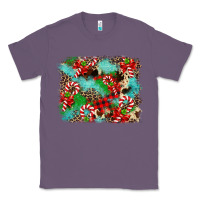 Lavender Christmas Plaid Turquoise Glitter Cowhide Classic Tee - FaDigitalArtStudio