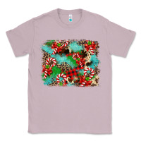 Lilac Christmas Plaid Turquoise Glitter Cowhide Classic Tee - FaDigitalArtStudio