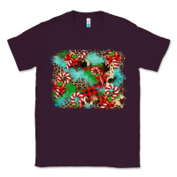 Plum Christmas Plaid Turquoise Glitter Cowhide Classic Tee - FaDigitalArtStudio