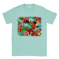Seafoam Christmas Plaid Turquoise Glitter Cowhide Classic Tee - FaDigitalArtStudio