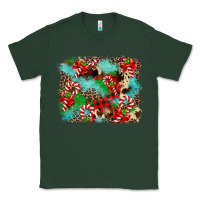 Sports Green Christmas Plaid Turquoise Glitter Cowhide Classic Tee - FaDigitalArtStudio