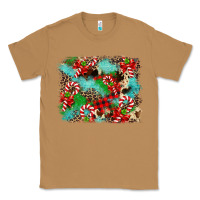 Christmas Plaid Turquoise Glitter Cowhide Classic Tee | Teevron
