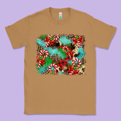 Christmas Plaid Turquoise Glitter Cowhide Classic Tee Designed By Fadigitalartstudio