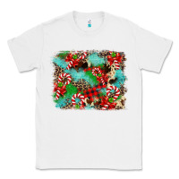 White Christmas Plaid Turquoise Glitter Cowhide Classic Tee - FaDigitalArtStudio