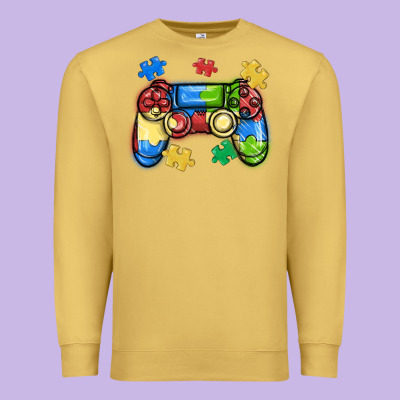 Autism Awareness Video Game Controller Premium Sweatshirt Designed By Maliassmallbusiness