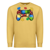 Antique Gold autism awareness video game controller Premium Sweatshirt - MaliasSmallBusiness