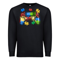 Black autism awareness video game controller Premium Sweatshirt - MaliasSmallBusiness