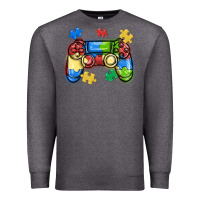 Charcoal Heather autism awareness video game controller Premium Sweatshirt - MaliasSmallBusiness