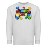 Dove Grey autism awareness video game controller Premium Sweatshirt - MaliasSmallBusiness