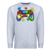 Heather Grey autism awareness video game controller Premium Sweatshirt - MaliasSmallBusiness