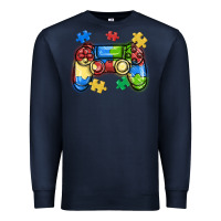 Navy autism awareness video game controller Premium Sweatshirt - MaliasSmallBusiness