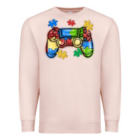 Pale Pink autism awareness video game controller Premium Sweatshirt - MaliasSmallBusiness