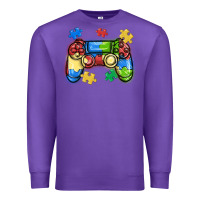 Purple autism awareness video game controller Premium Sweatshirt - MaliasSmallBusiness