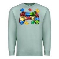 Seafoam autism awareness video game controller Premium Sweatshirt - MaliasSmallBusiness