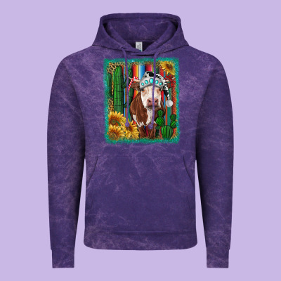 Western Christmas Cow Vintage Hoodie Designed By Ranaportraitstore