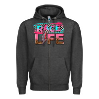Charcoal Heather race life Zipper Hoodie - AdoDesignShop