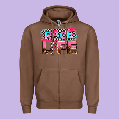 Race Life Zipper Hoodie Designed By Adodesignshop
