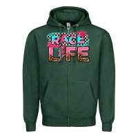 Sports Green race life Zipper Hoodie - AdoDesignShop