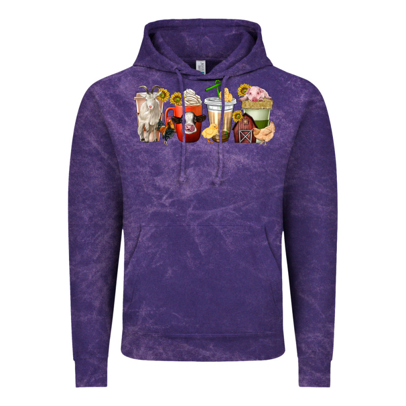 Farm Animals Coffee Cups Vintage Hoodie by texasbilliewilder | Teevron