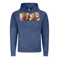 Vintage Denim farm animals coffee cups Vintage Hoodie - texasbilliewilder