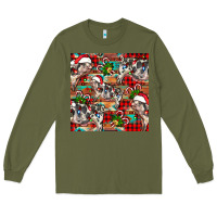 Army Green christmas pig  aztec Long Sleeve Tee - FaDigitalArtStudio
