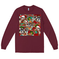 Burgundy christmas pig  aztec Long Sleeve Tee - FaDigitalArtStudio