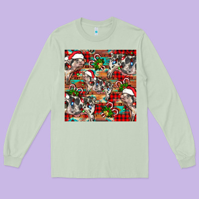 Christmas Pig  Aztec Long Sleeve Tee Designed By Fadigitalartstudio