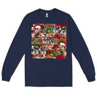 Navy christmas pig  aztec Long Sleeve Tee - FaDigitalArtStudio