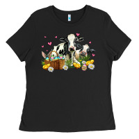 Black easter cows with chicks Ladies Tee - AdoDesignShop