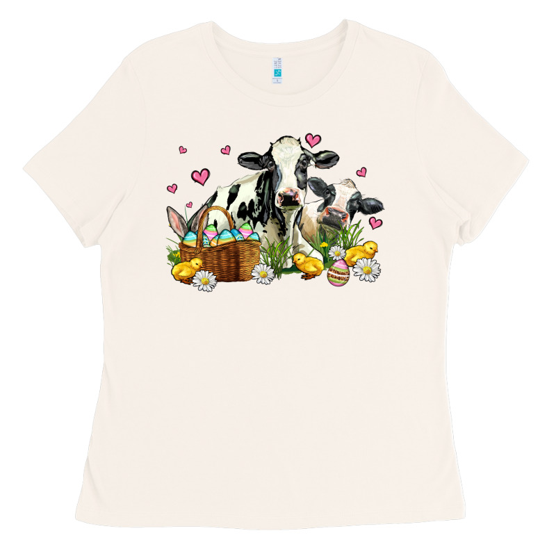 Easter Cows With Chicks Ladies Tee by AdoDesignShop | Teevron