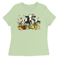 Matcha easter cows with chicks Ladies Tee - AdoDesignShop