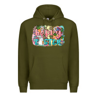 Army Green Happy Easter Premium Hoodie - NancyCooperArtShop