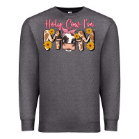 Charcoal Heather holy cow i'm mom Premium Sweatshirt - MaliasSmallBusiness