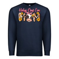 Navy holy cow i'm mom Premium Sweatshirt - MaliasSmallBusiness