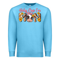 Ocean Blue holy cow i'm mom Premium Sweatshirt - MaliasSmallBusiness