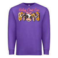 Purple holy cow i'm mom Premium Sweatshirt - MaliasSmallBusiness