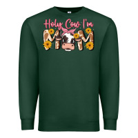 Sports Green holy cow i'm mom Premium Sweatshirt - MaliasSmallBusiness