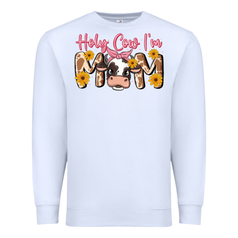 Holy Cow I'm Mom Premium Sweatshirt by MaliasSmallBusiness | Teevron
