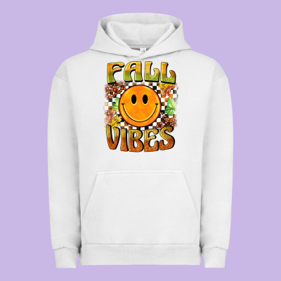 Fall Vibes Smiley Face Urban Hoodie Designed By Barkaloodesign