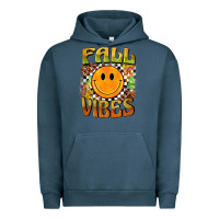 Pigment Midnight Navy fall vibes smiley face Urban Hoodie - BarkalooDesign